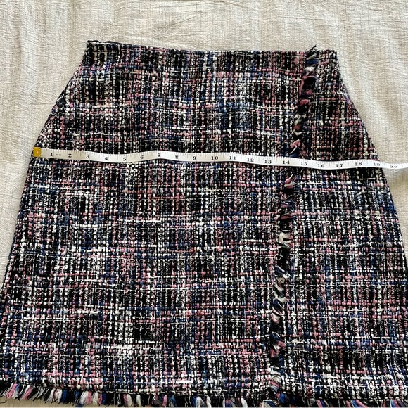 Loft Tweed Wrap Skirt Pink Purple Black - Picture 5 of 7